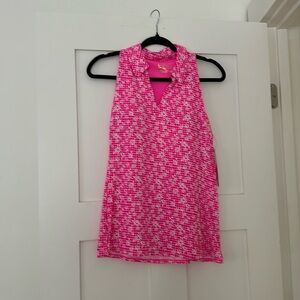 Lilly Pulitzer Lakelyn Bra Polo -size M in Aura Pink Check You Out